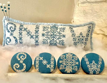 Snow Buttons & Pillow - Running With Needles & Scissors