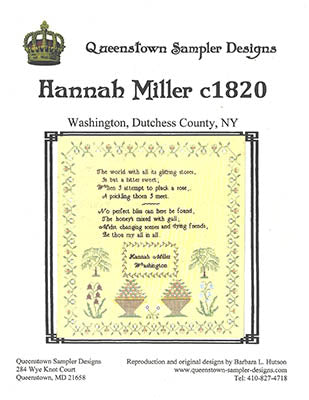 Hannah Miller c. 1820 - Queenstown Sampler Designs