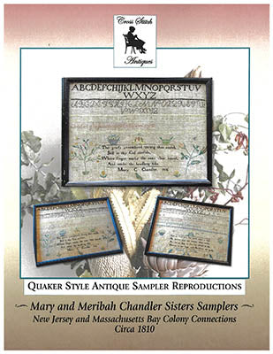 Mary And Meribah Chandler Sisters Samplers: New Jersey and Massachusetts Bay Colony Connections circa 1810. - Cross Stitch Antiques