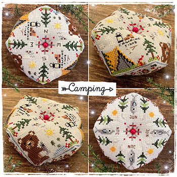 June Biscornu: 12 Months With Romy And Sandy 2026 - Fairy Wool In The Wood