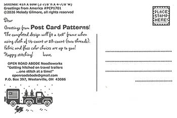 Greetings from America Postcard - Open Road Abode Needleworks