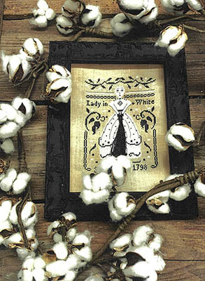 Fraktur Lady In White - Primitive Hare