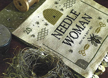 Needlewoman Busy As A Bee - Primitive Hare
