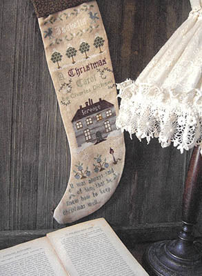 Christmas Carol Sock - Primitive Hare