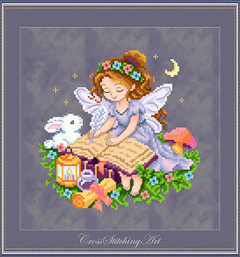 Lottie The Storykeeper - Cross Stitching Art