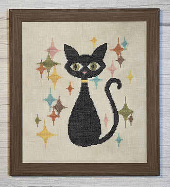Samantha (Mid-Century Feline) - Wildflower Stitching LLC