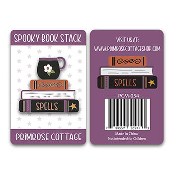 Spooky Book Stack Needle Minder - Primrose Cottage Stitches