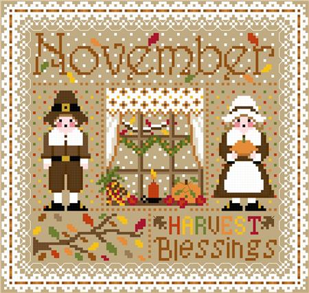 November: Monthly Sampler - Sugar Stitches Design