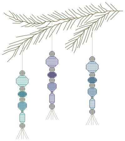 Icicle Ornament Trio - Becca Jean Designs