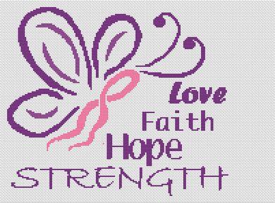 Cancer Strength - White Willow Stitching