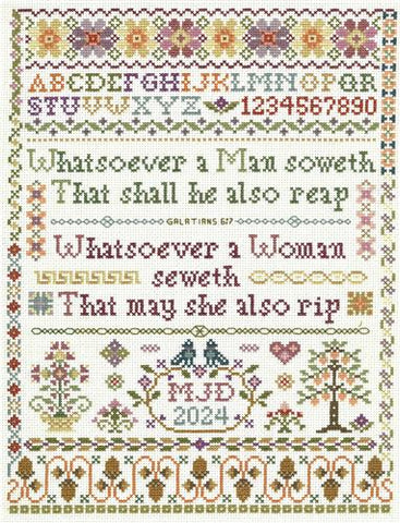 Woman Seweth Sampler By Sandra Cozzolino - Imaginating