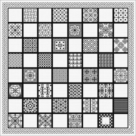 Travel Size Chessboard: Blackwork - DoodleCraft Design Ltd