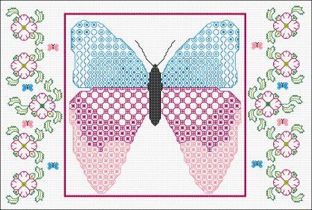 Blackwork Butterfly Pannel - DoodleCraft Design Ltd