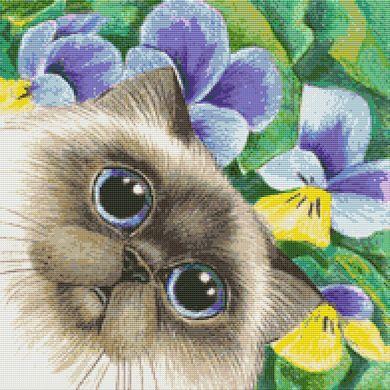 Siamese And Flowers - White Willow Stitching