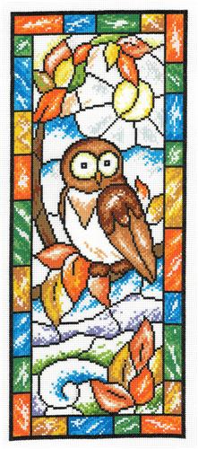 Stained Glass Autumn Owl - Ursula Michael
