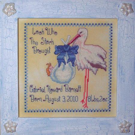 Who The Stork Brought In Blue - Cross-Point Designs