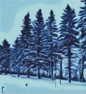 Snowing In The Pines - White Willow Stitching