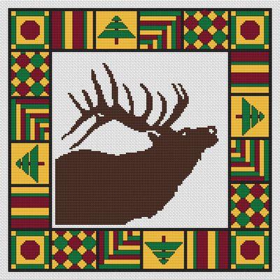 Country Quilt: Elk - White Willow Stitching
