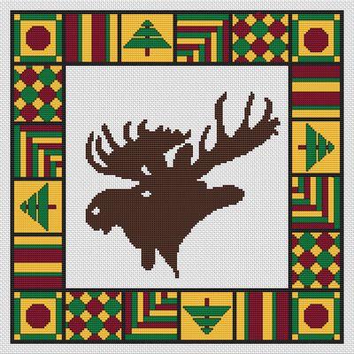 Country Quilt: Moose - White Willow Stitching