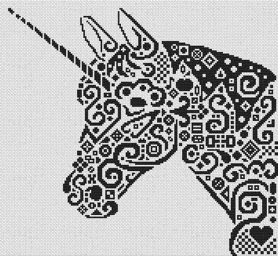 Tribal Unicorn - White Willow Stitching