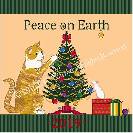 Peace On Earth: A Cat & Mouse Christmas - PurrCat CrossStitch