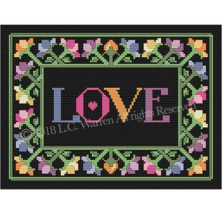 Love On Black - PurrCat CrossStitch