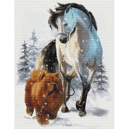 Horse With ChowChow By Kajenna Art - Paine Free Crafts