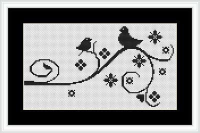 Birds On A Branch - White Willow Stitching