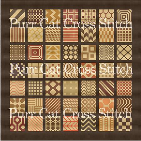 A Sampler Of Fifty One Earth Tones - PurrCat CrossStitch
