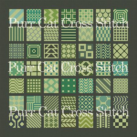 A Sampler Of Fifty One Greens - PurrCat CrossStitch