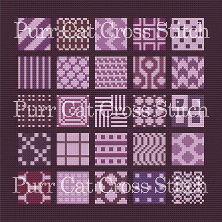 A Sampler Of Twenty Seven Purples - PurrCat CrossStitch