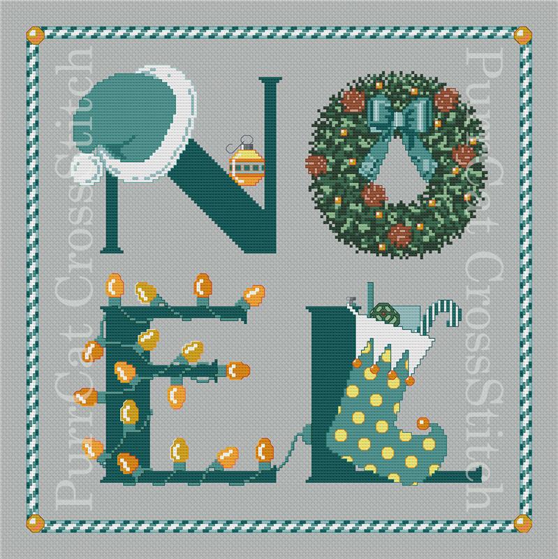 NOEL: Wintry Teal - PurrCat CrossStitch