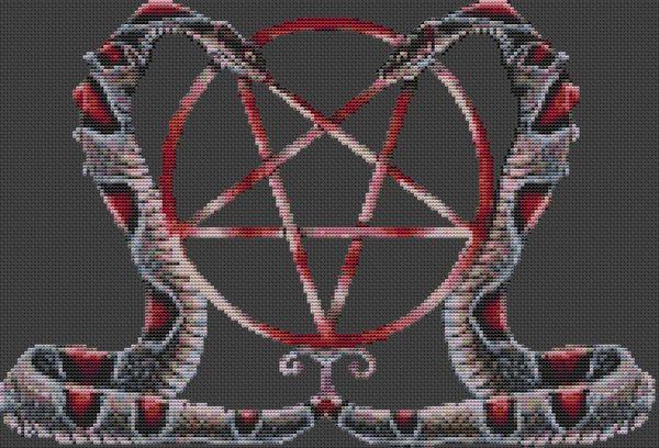 Snake Pentagram - White Willow Stitching