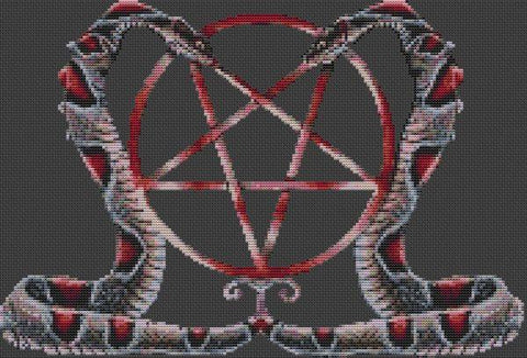 Snake Pentagram - White Willow Stitching