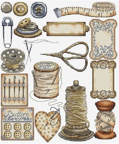 Vintage Sewing Accessoiries - Les Petites Croix De Lucie