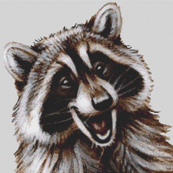 Happy Raccoon - White Willow Stitching