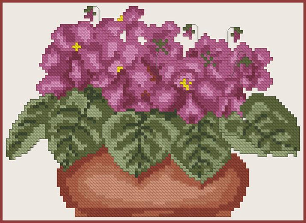 Saintpaulia - Cross-Point Designs – Half Moon Stitchery