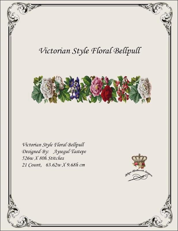 Victorian Style Floral Bellpull - Antique Needlework Design