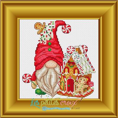 Gnome With Gingerbread House - Les Petites Croix De Lucie