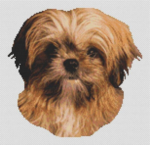 Lhasa Apso Puppy - White Willow Stitching