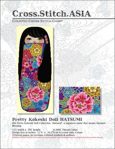 Pretty Kokeshi Doll: Hatsumi - Cross Stitch Asia