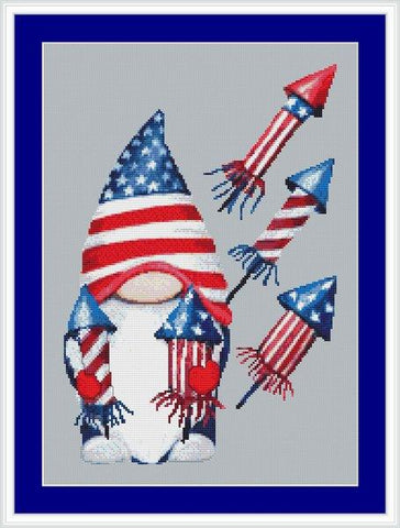 Independence Day Gnome - White Willow Stitching