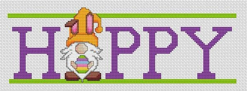 Happy Gnome - White Willow Stitching