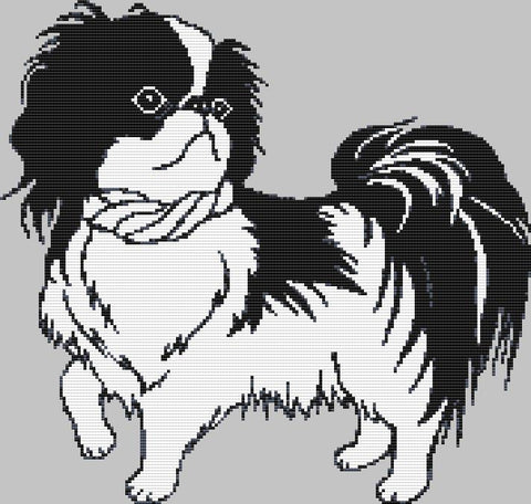 Japanese Chin: Cartoon (Black) - DogShoppe Designs