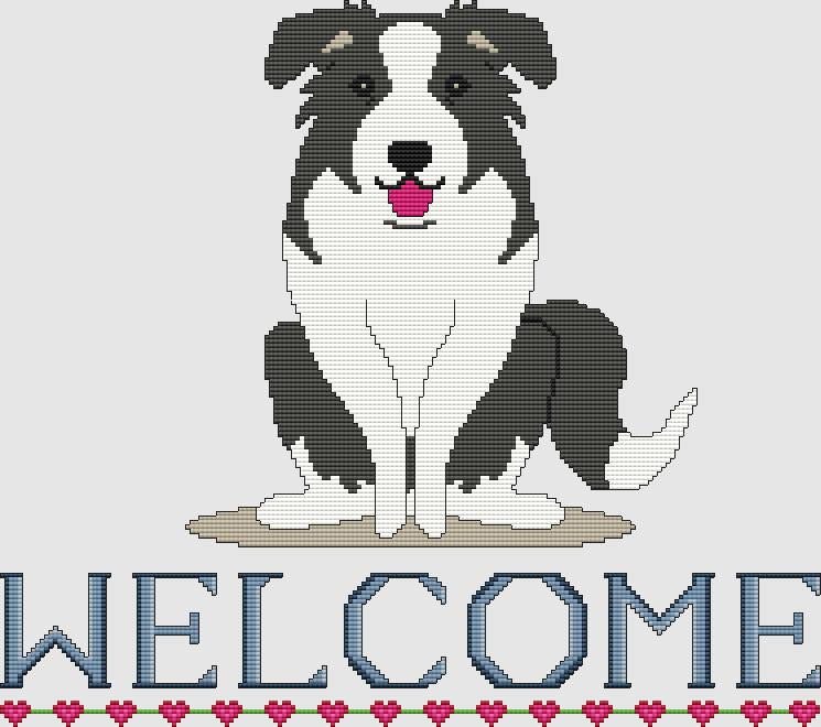 Border Collie: Welcome (Black) - DogShoppe Designs
