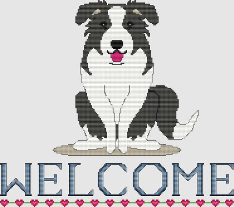 Border Collie: Welcome (Black) - DogShoppe Designs