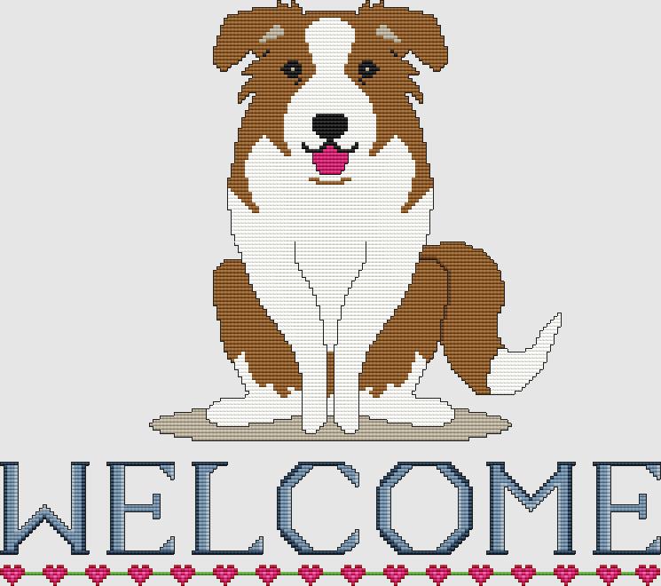 Border Collie: Welcome (Red) - DogShoppe Designs