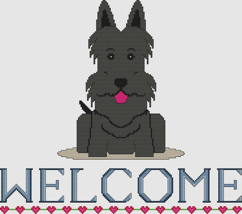 Scottish Terrier: Welcome (Black) - DogShoppe Designs