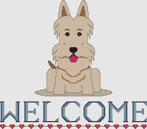 Scottish Terrier: Welcome (Wheaten) - DogShoppe Designs