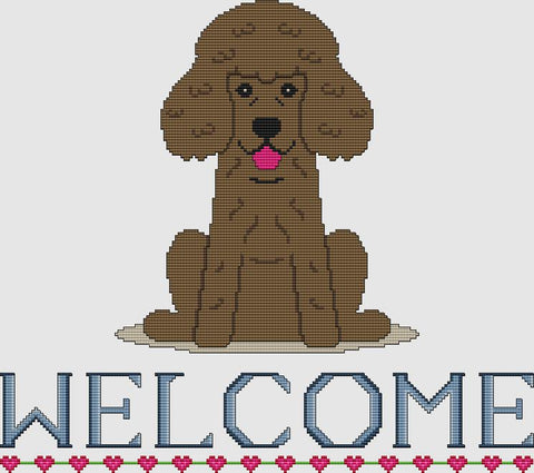 Poodle: Welcome (Chocolate) - DogShoppe Designs